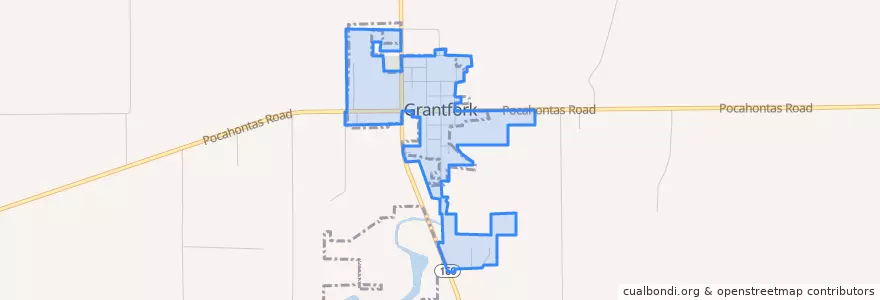 Mapa de ubicacion de Grantfork.