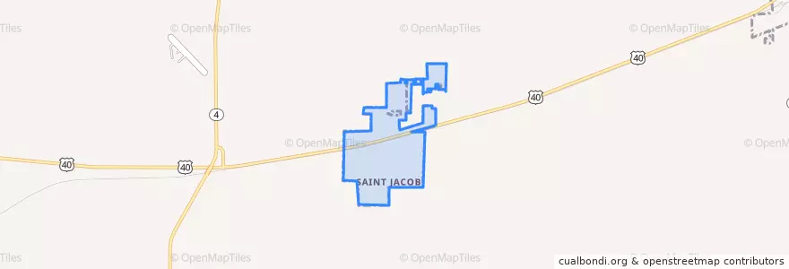 Mapa de ubicacion de St. Jacob.