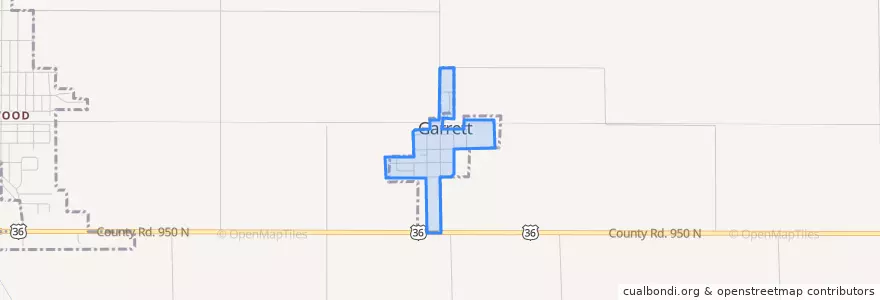 Mapa de ubicacion de Garrett.