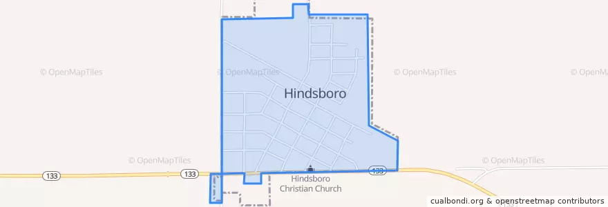 Mapa de ubicacion de Hindsboro.