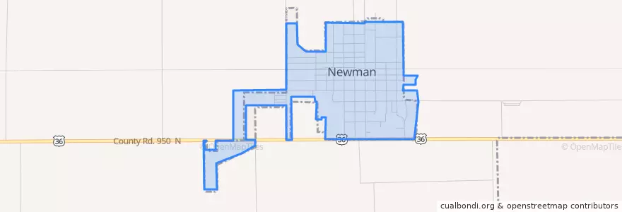 Mapa de ubicacion de Newman.