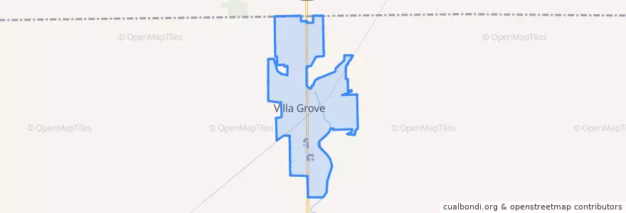 Mapa de ubicacion de Villa Grove.