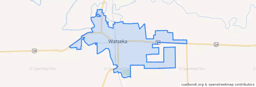 Mapa de ubicacion de Watseka.