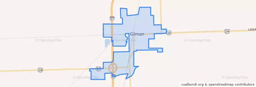 Mapa de ubicacion de Gilman.