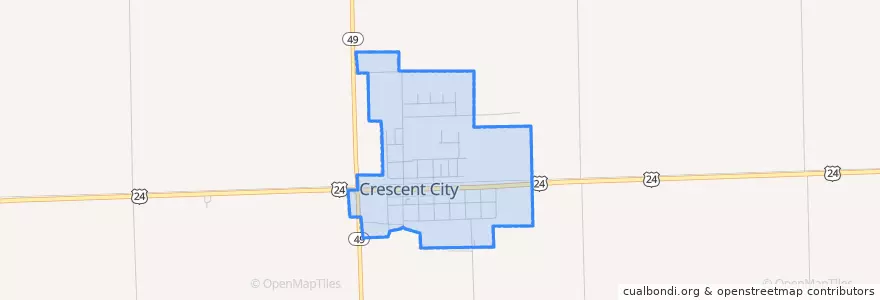 Mapa de ubicacion de Crescent City.