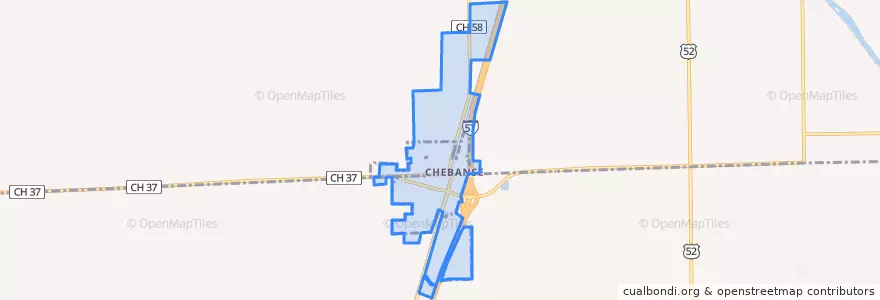 Mapa de ubicacion de Chebanse.