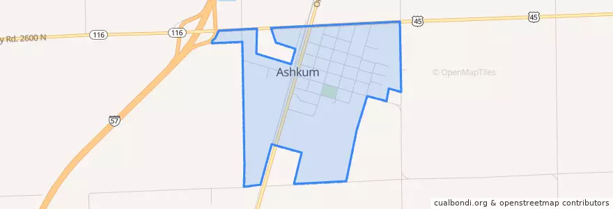 Mapa de ubicacion de Ashkum.