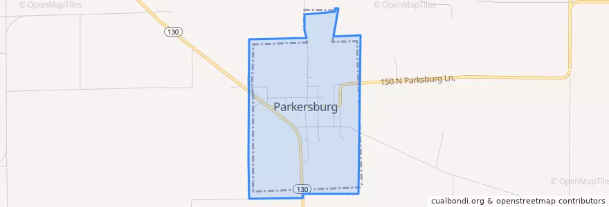 Mapa de ubicacion de Parkersburg.