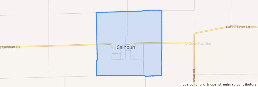 Mapa de ubicacion de Calhoun.
