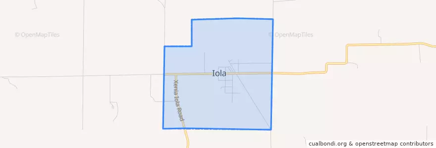 Mapa de ubicacion de Iola.