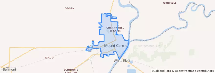 Mapa de ubicacion de Mount Carmel.