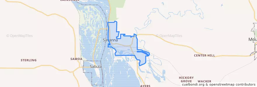 Mapa de ubicacion de Savanna.