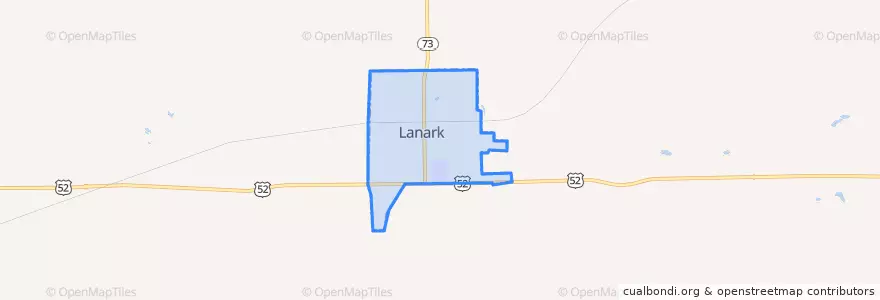 Mapa de ubicacion de Lanark.