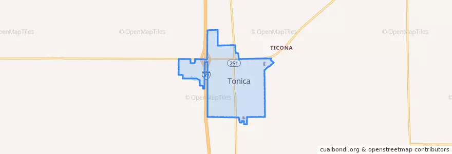 Mapa de ubicacion de Tonica.