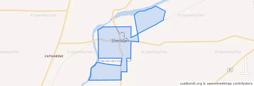 Mapa de ubicacion de Sheridan.