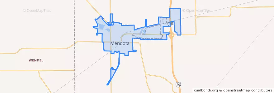 Mapa de ubicacion de Mendota.