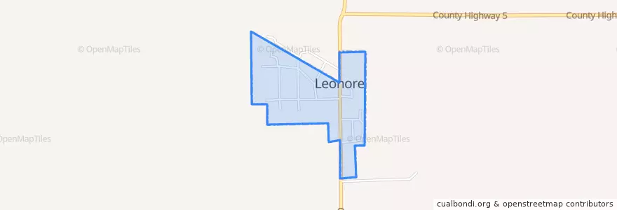 Mapa de ubicacion de Leonore.
