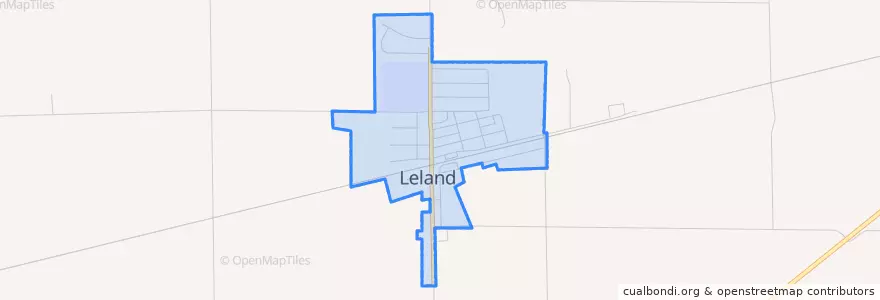 Mapa de ubicacion de Leland.