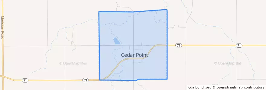 Mapa de ubicacion de Cedar Point.