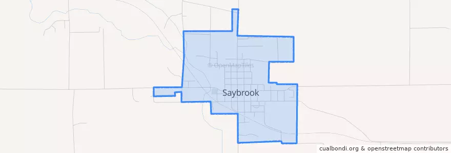Mapa de ubicacion de Saybrook.