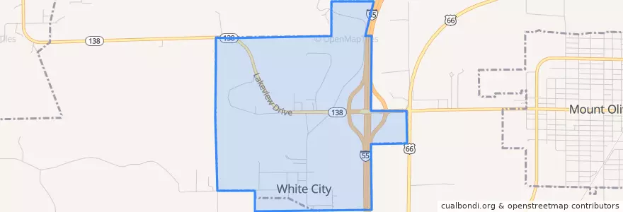 Mapa de ubicacion de White City.
