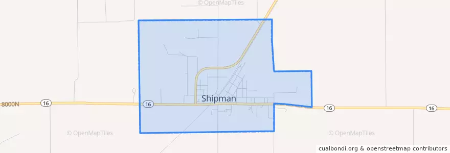 Mapa de ubicacion de Shipman.