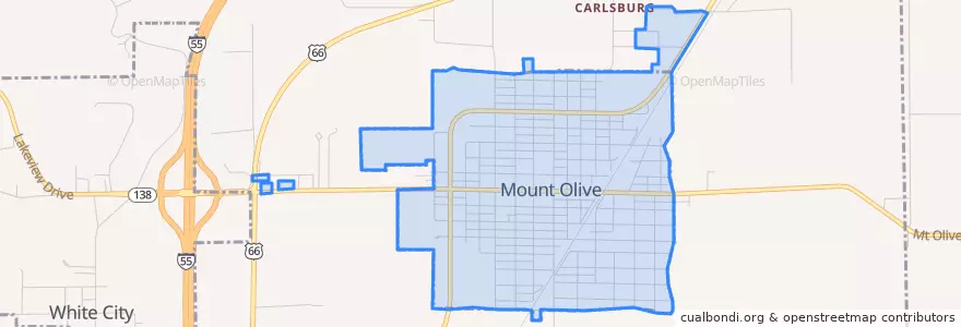 Mapa de ubicacion de Mount Olive.