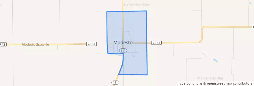Mapa de ubicacion de Modesto.