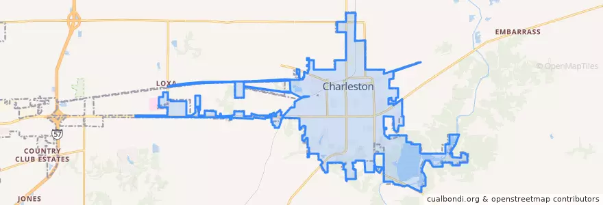 Mapa de ubicacion de Charleston.