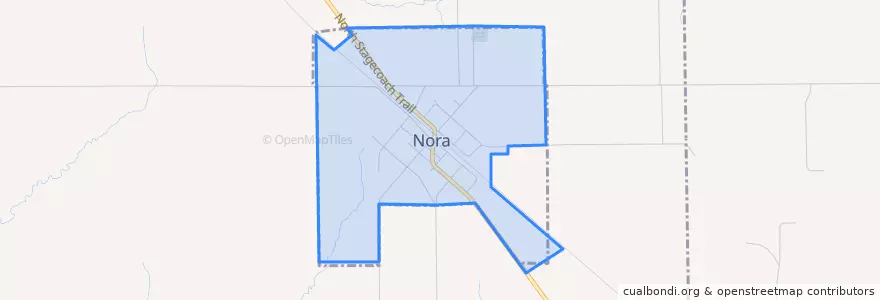 Mapa de ubicacion de Nora.