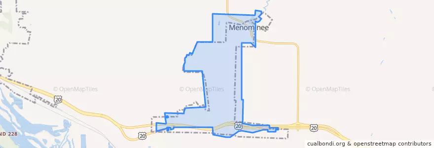 Mapa de ubicacion de Menominee.
