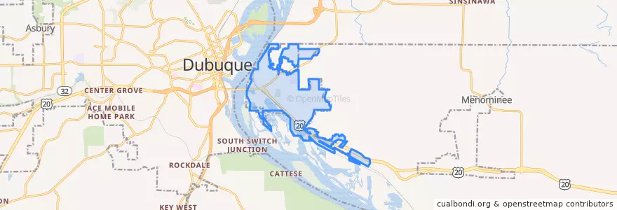 Mapa de ubicacion de East Dubuque.