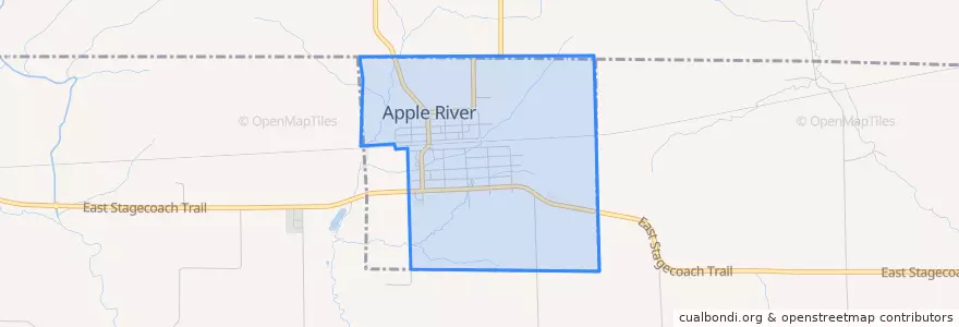 Mapa de ubicacion de Apple River.