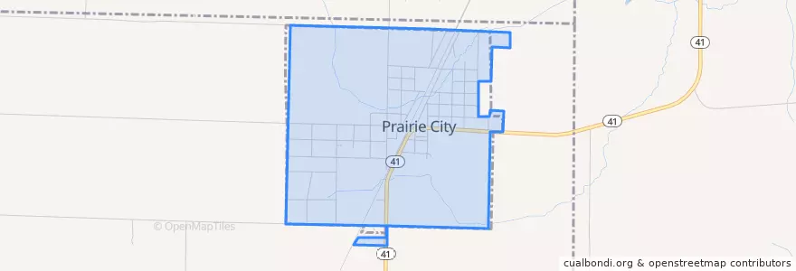 Mapa de ubicacion de Prairie City.