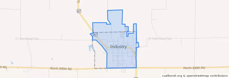 Mapa de ubicacion de Industry.