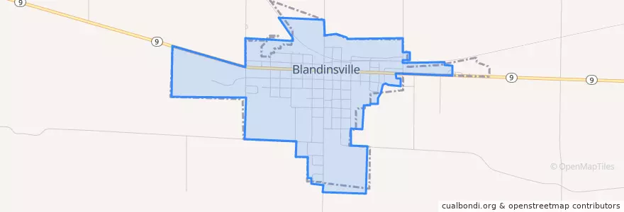 Mapa de ubicacion de Blandinsville.