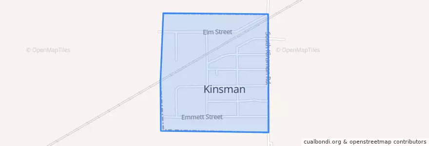 Mapa de ubicacion de Kinsman.