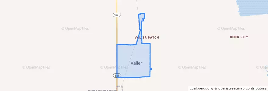 Mapa de ubicacion de Valier.