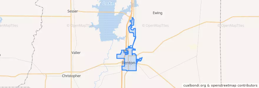 Mapa de ubicacion de Benton.