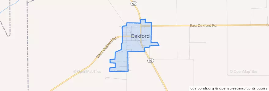 Mapa de ubicacion de Oakford.