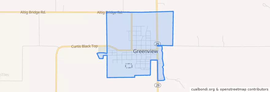 Mapa de ubicacion de Greenview.