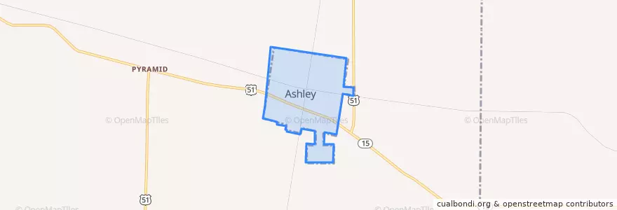 Mapa de ubicacion de Ashley.