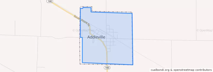 Mapa de ubicacion de Addieville.