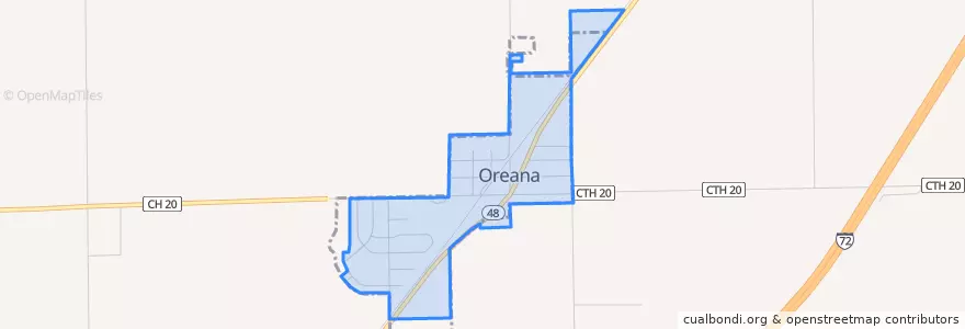 Mapa de ubicacion de Oreana.