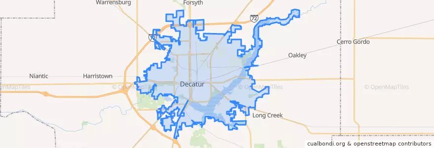 Mapa de ubicacion de Decatur.