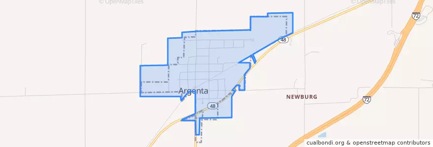 Mapa de ubicacion de Argenta.