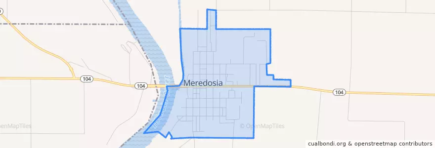 Mapa de ubicacion de Meredosia.