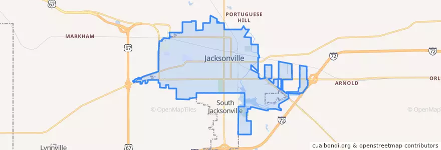 Mapa de ubicacion de Jacksonville.