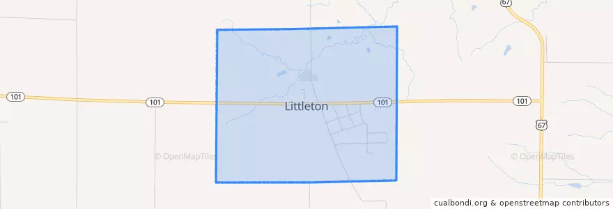 Mapa de ubicacion de Littleton.
