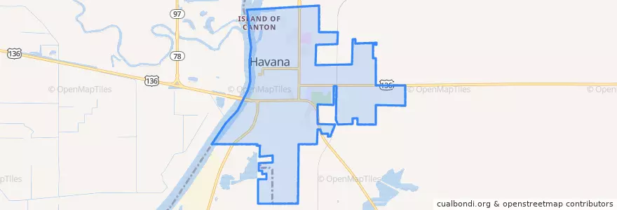 Mapa de ubicacion de Havana.